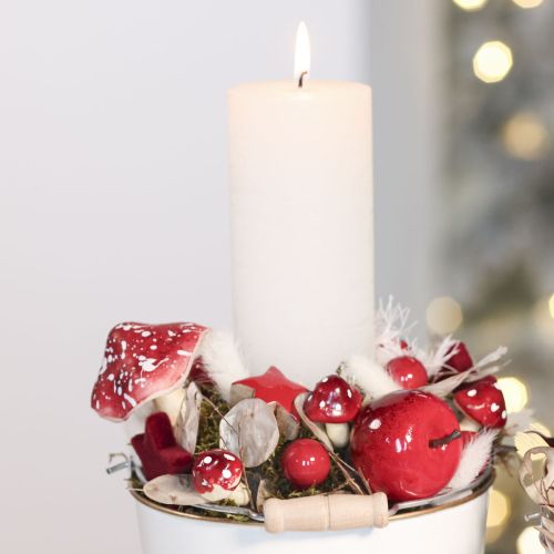Décorations champignons rouges avec tige en fil de fer, 5,5/8 cm, lot de 12 | Floristik24.fr