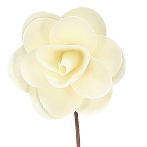 Article Roses décoratives roses artificielles crème en bois Ø7cm 12 pcs