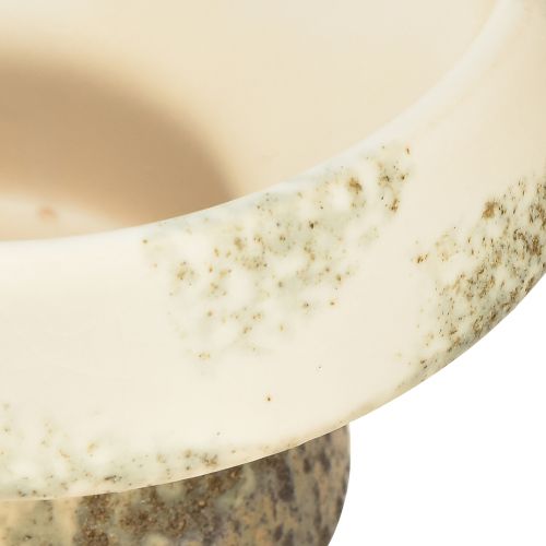 Article Bol décoratif en céramique avec socle crème gris vert Ø17cm 10cm