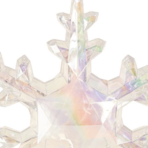 Article Flocons de neige décoratifs, décoration hivernale, irisés, Ø 14–15 cm, lot de 2