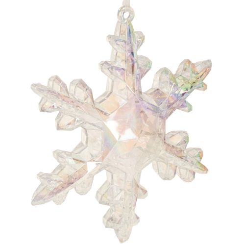 Article Flocons de neige décoratifs, décoration hivernale, irisés, Ø 14–15 cm, lot de 2