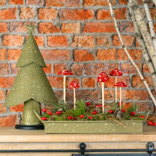 Article Plateau décoratif Noël étoiles vertes 49cm/43cm lot de 2