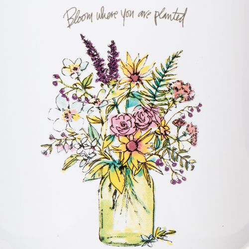 Tasse décorative en métal émaillé avec motif floral Ø11,5 cm H10 cm | Floristik24.fr