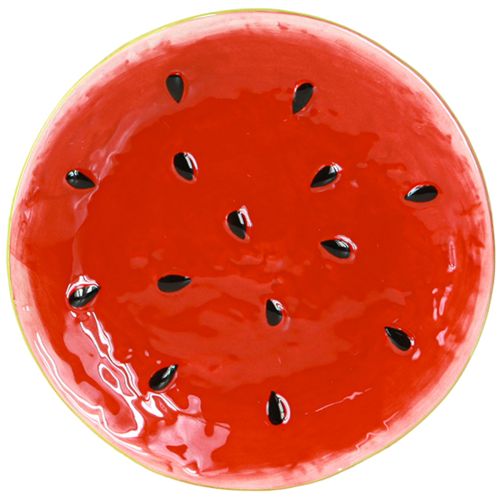 Floristik24 Assiette Décorative Assiette en Céramique Pastèque Céramique Ø16cm 2pcs