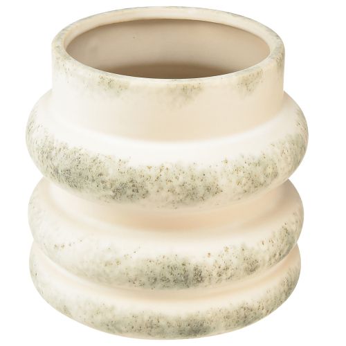 Article Jardinière décorative pour compositions sèches crème gris-vert 16×16cm
