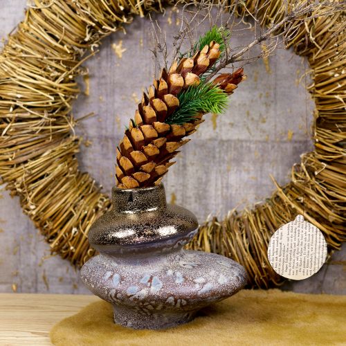 Article Vase décoratif en céramique aspect métallique vase décoratif 19×18×16cm