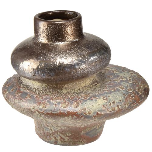 Article Vase décoratif en céramique aspect métallique vase décoratif 19×18×16cm