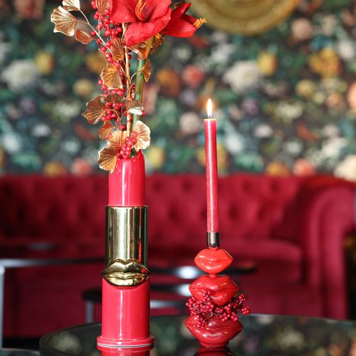 Vase décoratif en forme de rouge à lèvres pour fleurs artificielles à longues tiges, 38 cm | Floristik24.fr