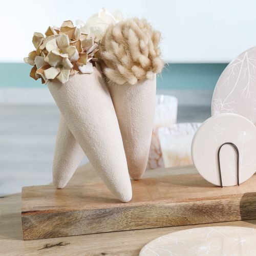 Article Vases décoratifs en forme de cône en céramique beige 14,5 cm x 15 x 21 cm