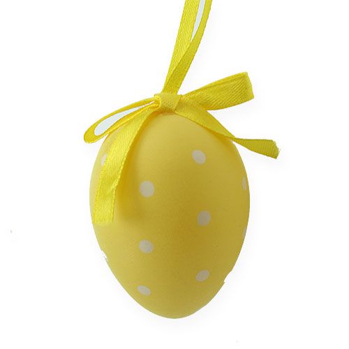 Article Œufs de Pâques décoratifs jaunes et blancs 6,5 cm 12 p.
