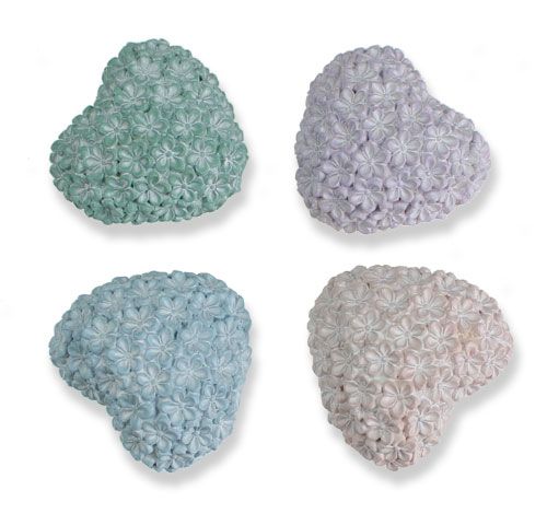 Floristik24 Déco coeur avec fleurs pastel 6,5cm 4pcs