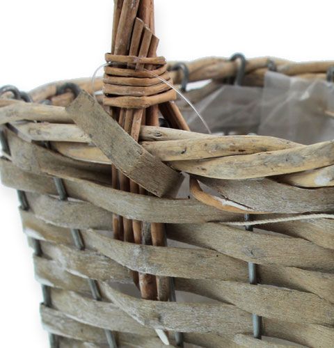 Floristik24 Panier à poignée 18x12cm gris