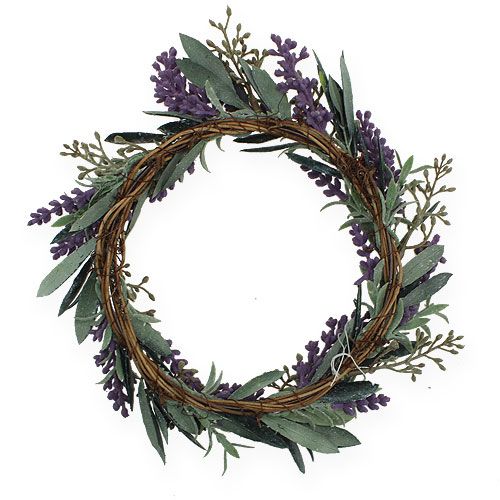 Floristik24 Couronne de lavande vert, violet Ø 21 cm
