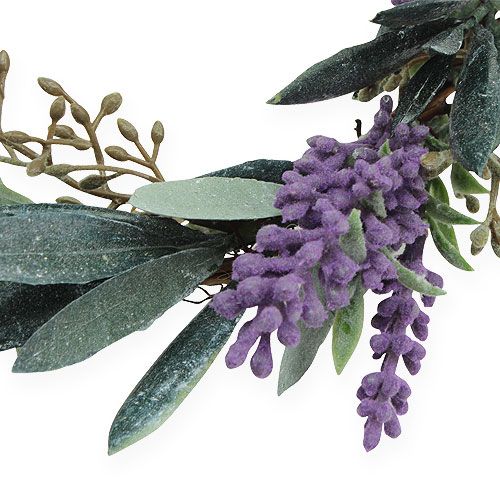 Floristik24 Couronne de lavande vert, violet Ø 21 cm
