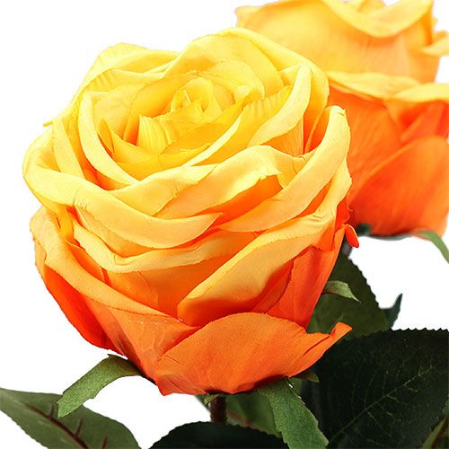 Article Rose décorative orange Ø 8 cm L68 cm 3 ex.