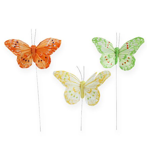 Floristik24 Papillons déco sur fil 10cm 12P