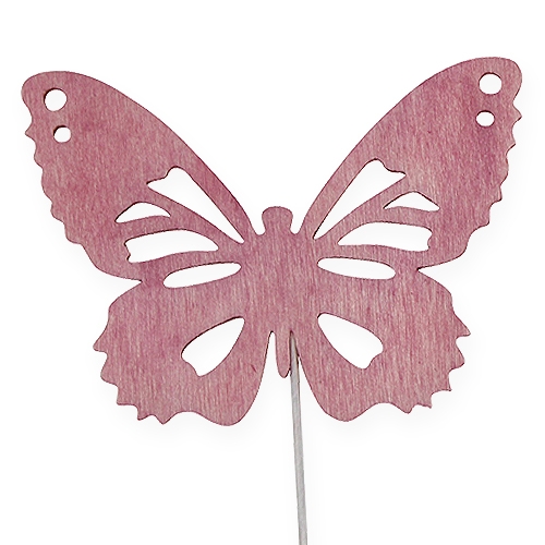 Article Papillons en bois sur fil assort. 8cm 18P