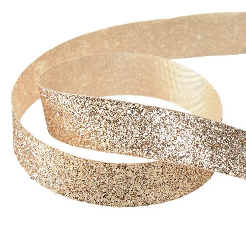 Article Ruban décoratif ruban à paillettes champagne ruban décoratif W15mm L18m