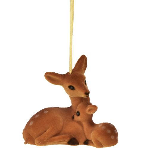 Article Cintre décoratif décoration cerf avec faon floqué 10cmx5cmx8,5cm