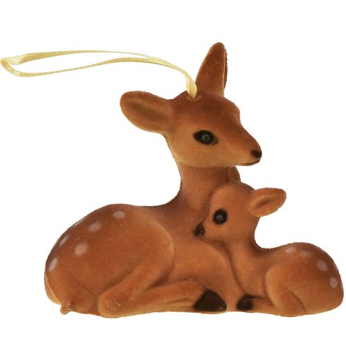 Article Cintre décoratif décoration cerf avec faon floqué 10cmx5cmx8,5cm