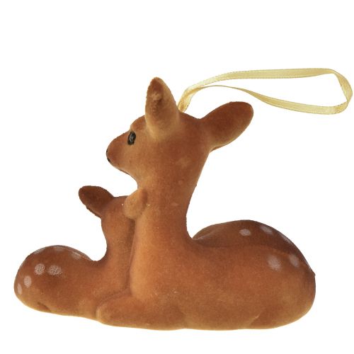 Article Cintre décoratif décoration cerf avec faon floqué 10cmx5cmx8,5cm