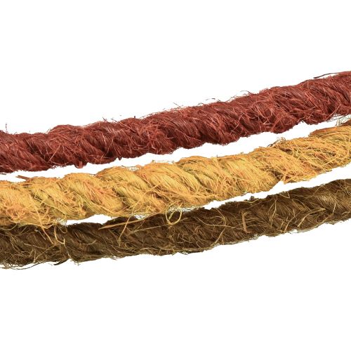 Article Anneau décoratif anneau coloré avec jute jaune ocre marron Ø30cm 3pcs