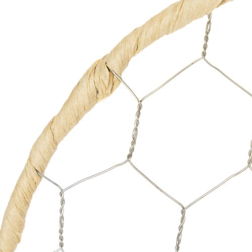 Article Anneaux décoratifs en métal et raphia, Ø 20 cm, lot de 4, décoration murale bohème, décoration de fenêtre