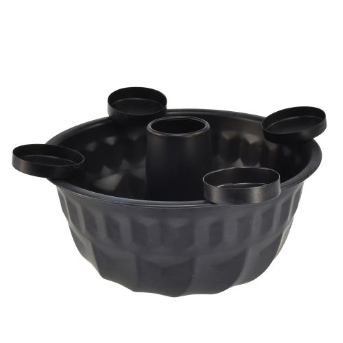 Article Bol décoratif en métal noir – Design Gugelhupf, 26 cm – Photophore élégant pour une ambiance chaleureuse