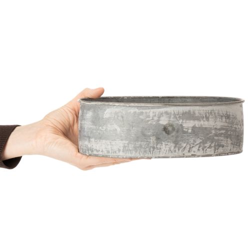 Article Bol décoratif en métal, ovale, gris, L22,5/19,5/16 cm, lot de 3