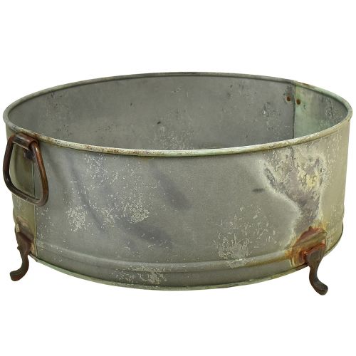 Bol décoratif avec pied manche en métal rouille 42/46,5cm lot de 2