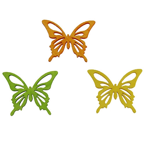 Papillons déco multicolore 4cm 90P | Floristik24.fr