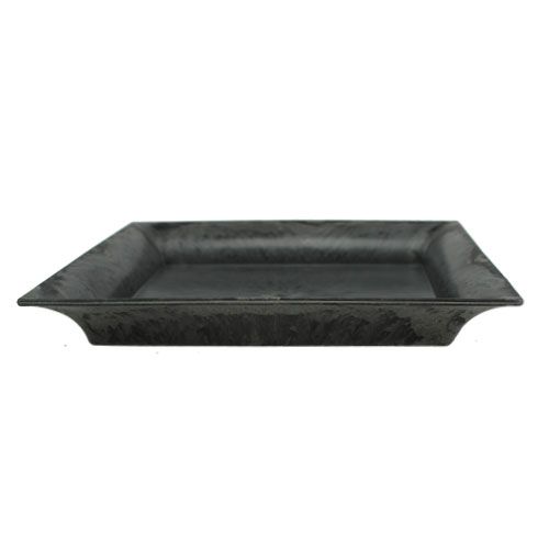 Floristik24 Assiette en plastique 20 x 20 cm carré anthracite 6 p.