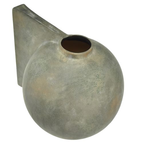 Article Vase décoratif en céramique aspect antique bronze gris 30×20×24cm