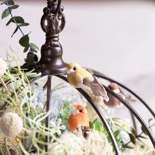 Article Oiseaux décoratifs artificiels pour la maison, parfaits pour le printemps, avec un plumage coloré en véritables plumes, 5 cm, lot de 18.