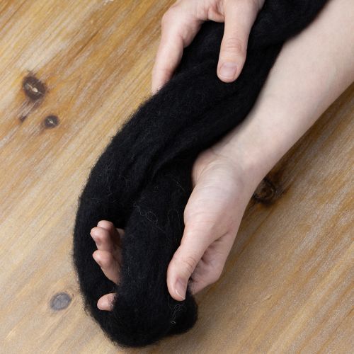 Article Laine décorative, cordon de laine, laine feutrée pour loisirs créatifs et art floral, 2 m, noir
