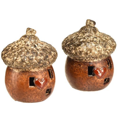 Article Gland avec décoration de fenêtre et de cœur 9,8 cm - décoration atmosphérique d&#39;automne et d&#39;hiver - 4 pièces