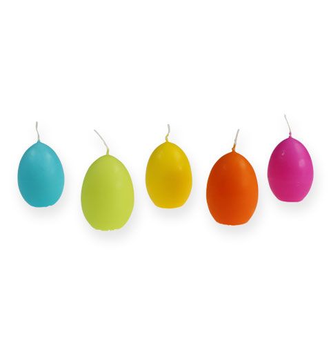 Pâques Bougie d'oeuf 6cm multicolores assorties 12pcs | Floristik24.fr