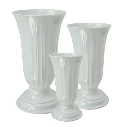 Floristik24 Vase Lilia blanc Ø16 - 28cm vase de sol 1pc