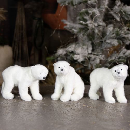 Article Figurines décoratives ours polaire debout et assis blanc 16/20 cm 3 pièces