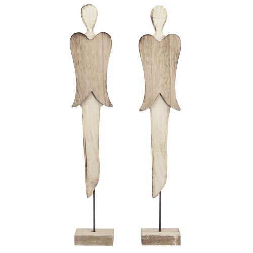 Floristik24 Figurine ange en bois Noël blanchi H46cm 2 pcs
