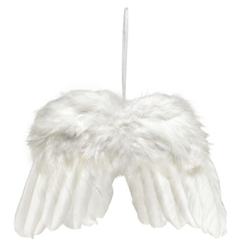 Article Ailes d&#39;ange en plumes blanches – décoration de Noël romantique à suspendre 25×18cm 3pcs