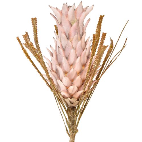 Fleur artificielle exotique rose grande fleur d&#39;ananas 74cm