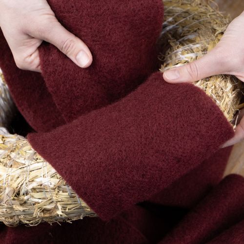 Article Ruban de feutrine en laine, rouge foncé, 15 cm x 5 m, pour la décoration et les loisirs créatifs