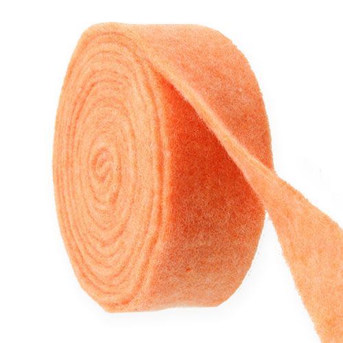 Floristik24 Ruban feutre orange 7,5cm 5m