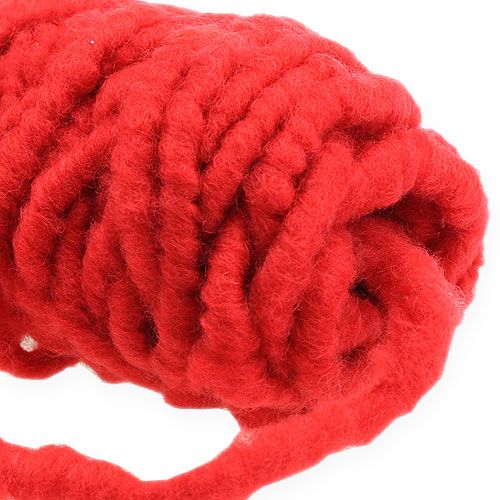 Article Cordelette de feutrine „Flausch Mirabell“ 25 m rouge