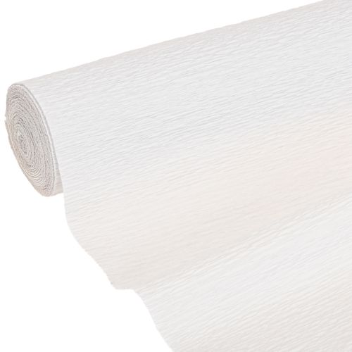 Papier crépon fleuriste blanc 50×250cm 5pcs