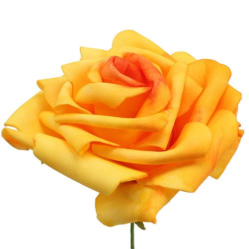 Article Roses en mousse jaune foncé Ø10cm 8pcs