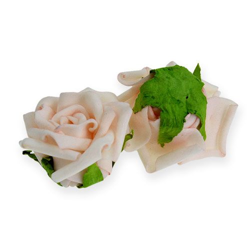 Floristik24 Bouton de rose en foam crème 5 cm avec épines 12 ex.