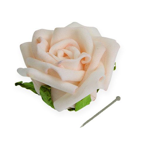 Floristik24 Bouton de rose en foam crème 5 cm avec épines 12 ex.