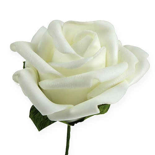 Rose mousse Ø6cm blanc 27pcs